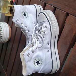 Converse platform high tops - white size 6